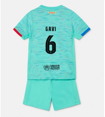 Maillot de foot Barcelona Paez Gavi #6 Troisième enfant 2023-24 Manches Courte (+ pantalon court)
